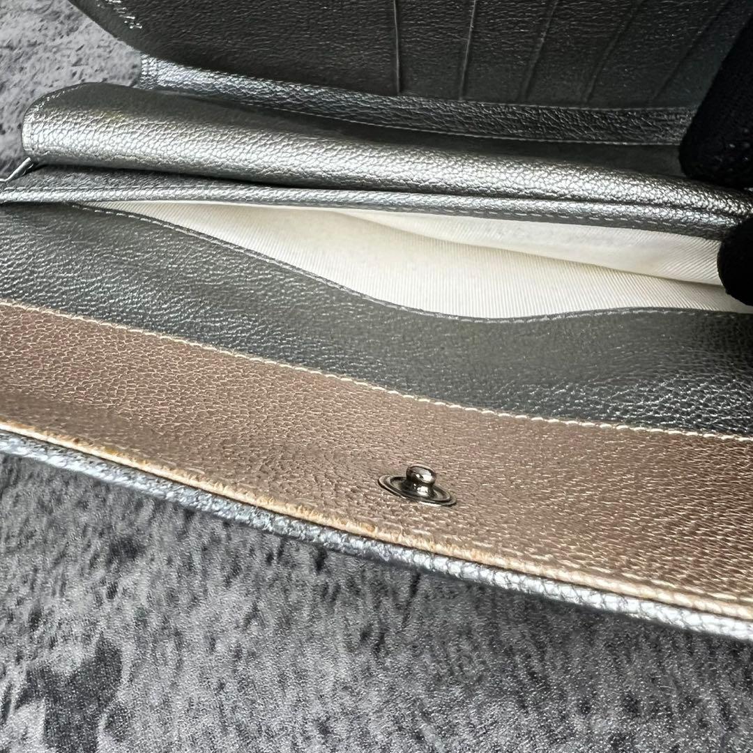 CHANEL ビコローレ レザー 三つ折り 長財布 ココマーク