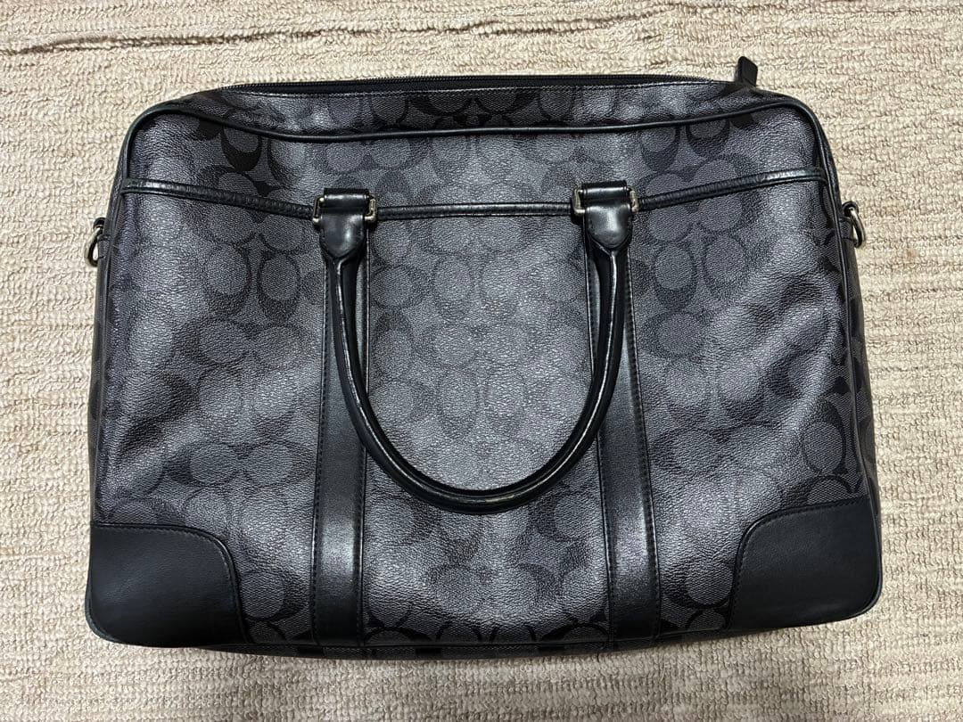 【ニャンちゅう】Coach ビジネスバッグ ブラック/グレー