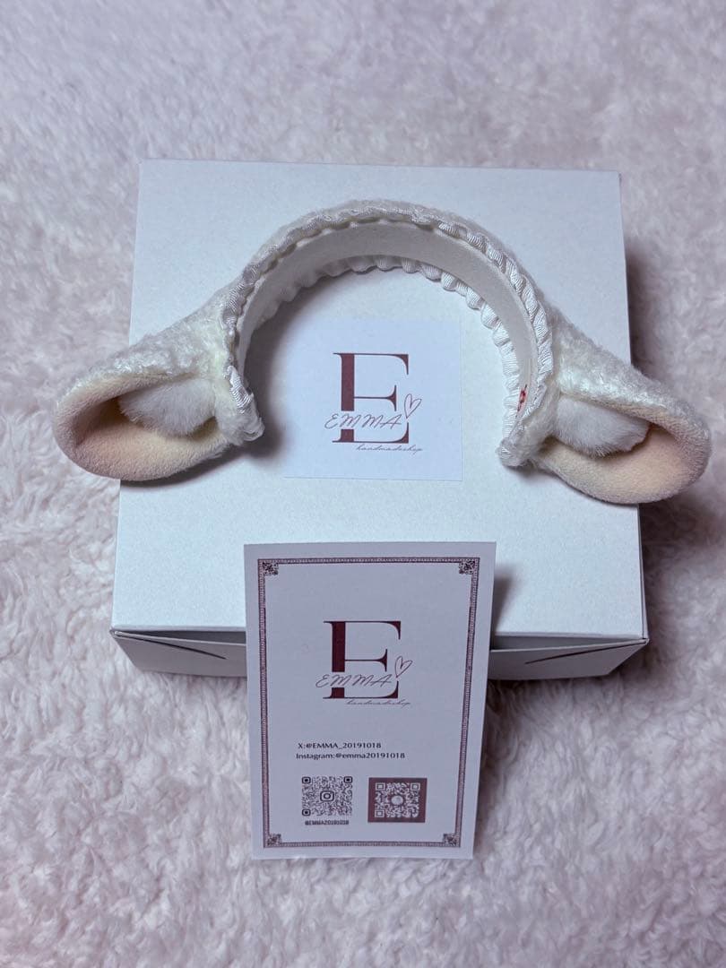 週末値下げ EMMA♡製 ドール用ひつじカチューシャ白 試着のみ