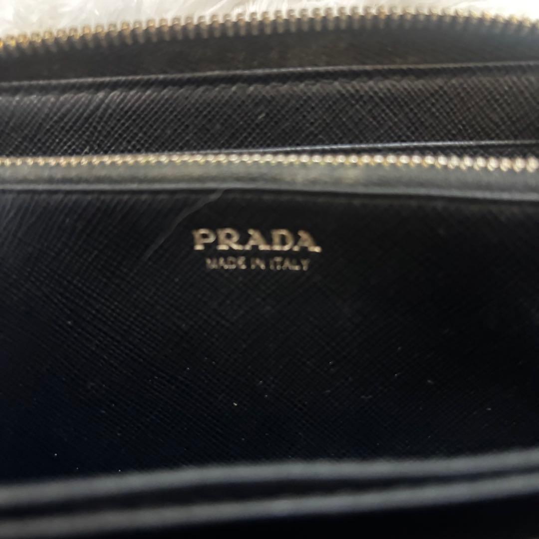 PRADA プラダ サフィアーノレザー ロングウォレット 小銭入れ ブラック