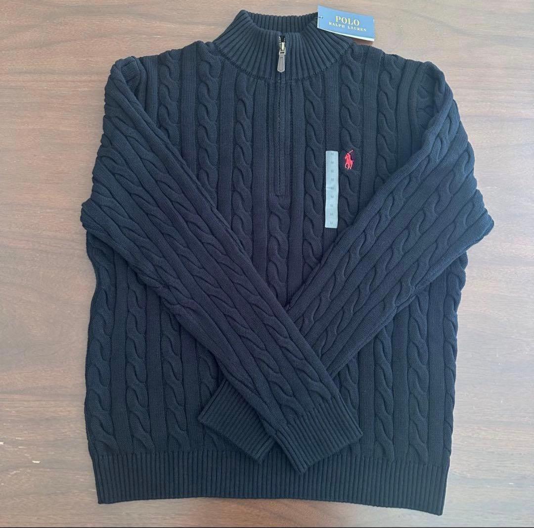 POLO RALPH LAUREN ケーブルニット ハーフジップ メンズ M