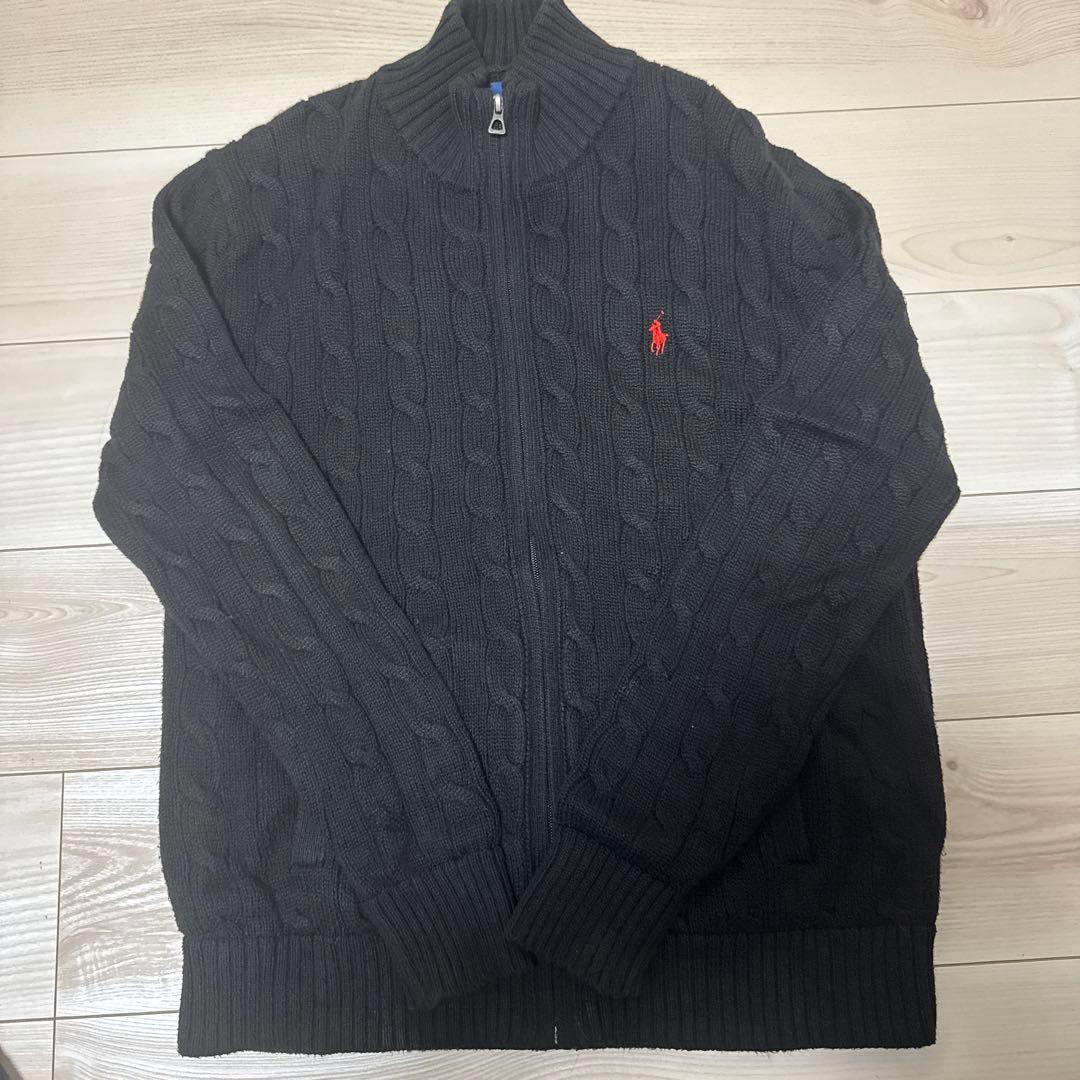 POLO RLケーブルニット　フルジップセーター