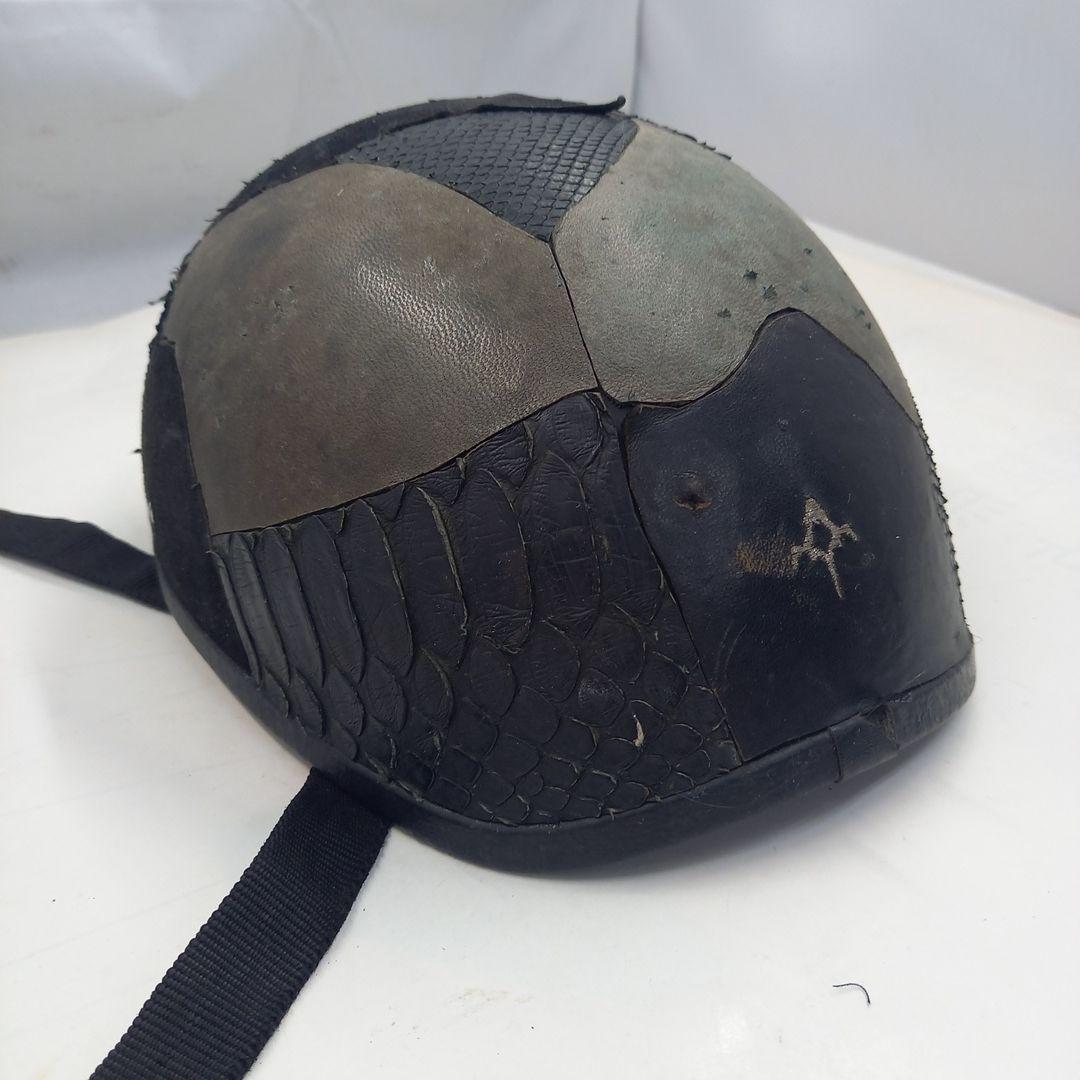 バックボーンパッチワークヘルメット 本革レザーパッチワークヘルメット(装飾用)