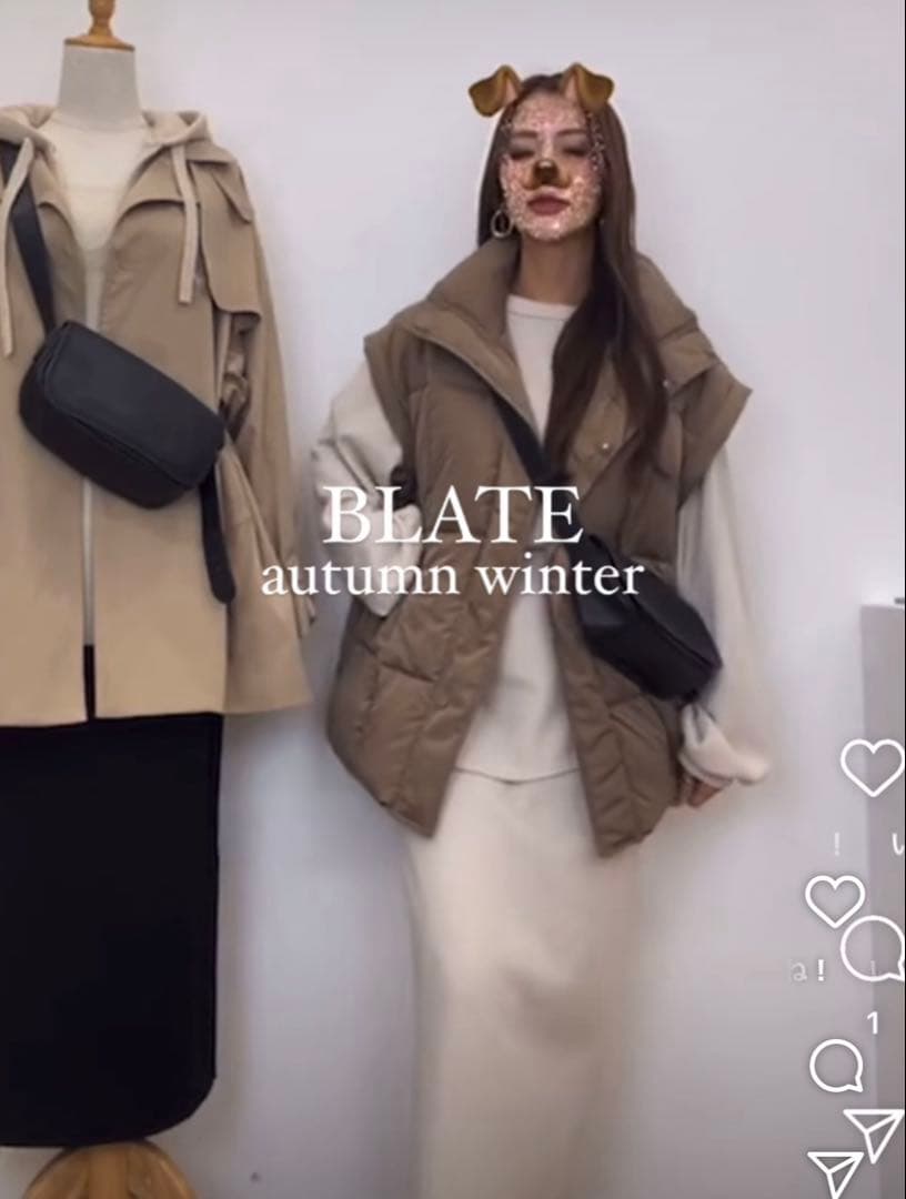 BLATE 2way 袖取り外し可能　中綿　ブルゾン　ベスト