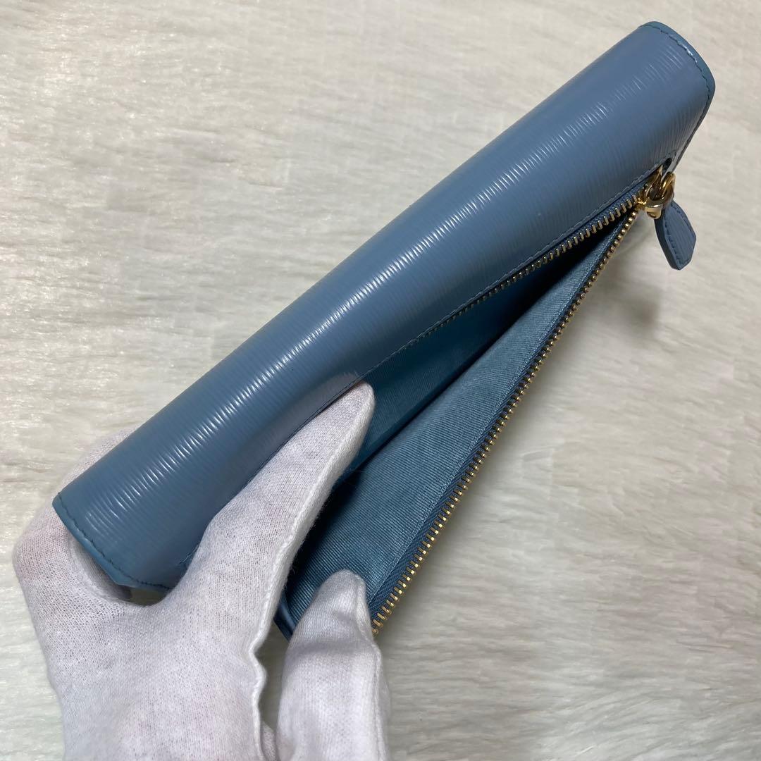 PRADA プラダ　長財布　ロング　水色　青　付属品　二つ折り　財布　折りたたみ