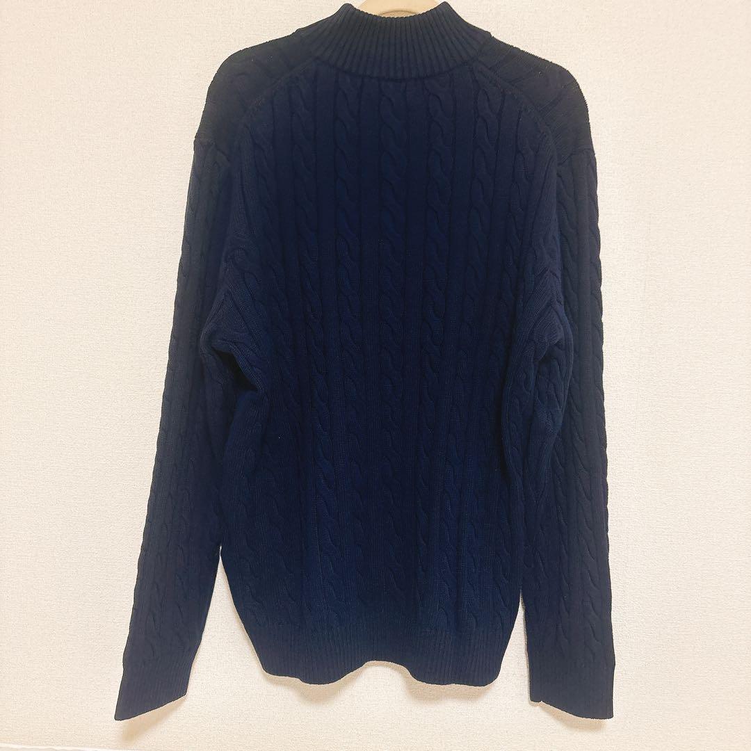【新品未使用】POLO ラルフローレン メンズ ハーフジップ ネイビー Lサイズ