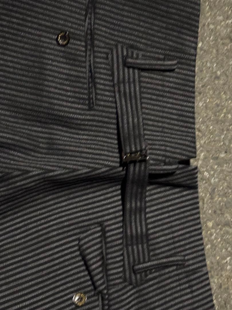 90s ストライプ　スラックス　極太　極厚　シティ　 針真珠