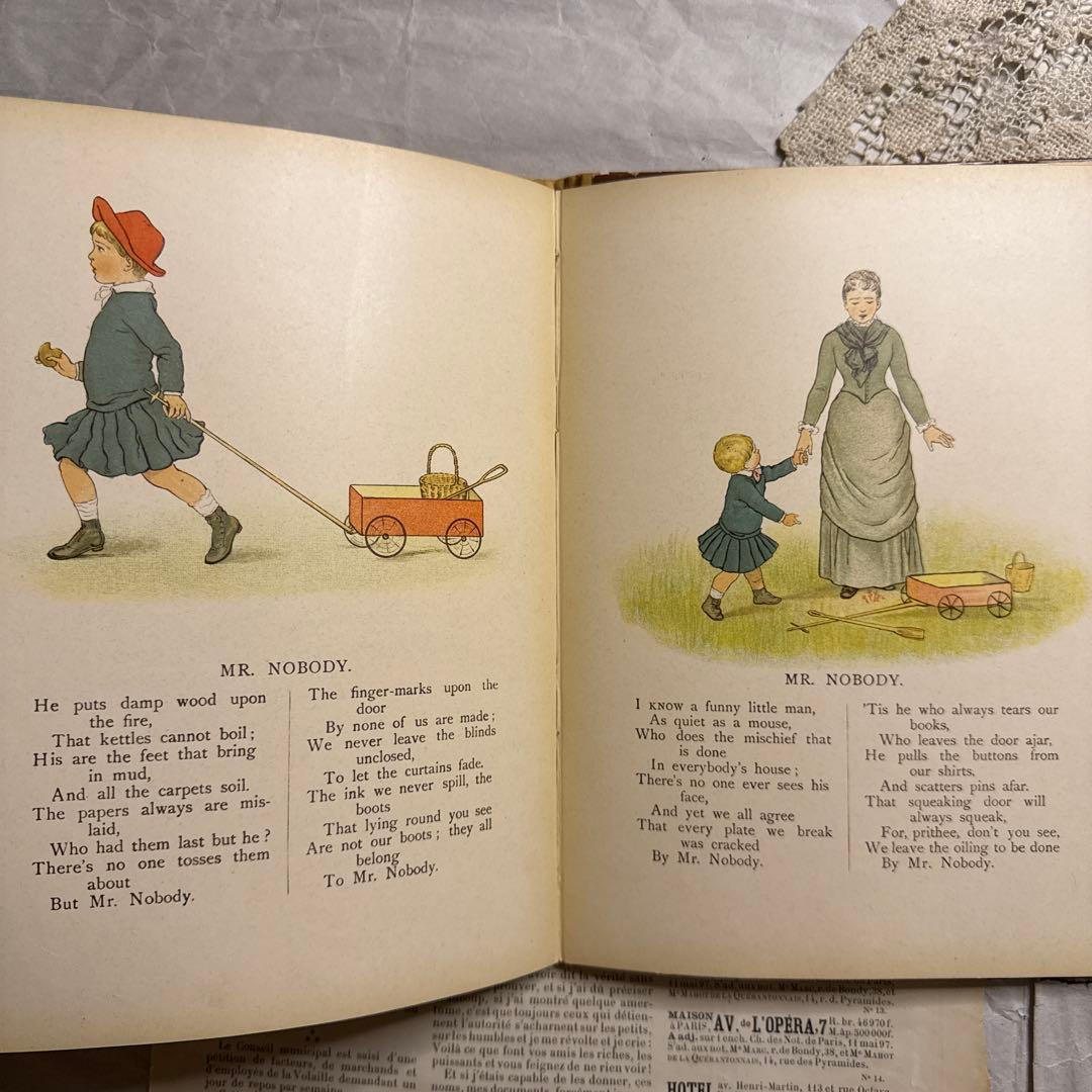 稀少1890年アンティーク愛らしい絵本ヴィクトリアン洋書ジャンクジャーナル古書