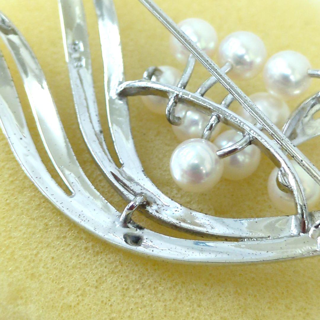 MIKIMOTO ミキモト パール 9粒 シルバー ブローチ