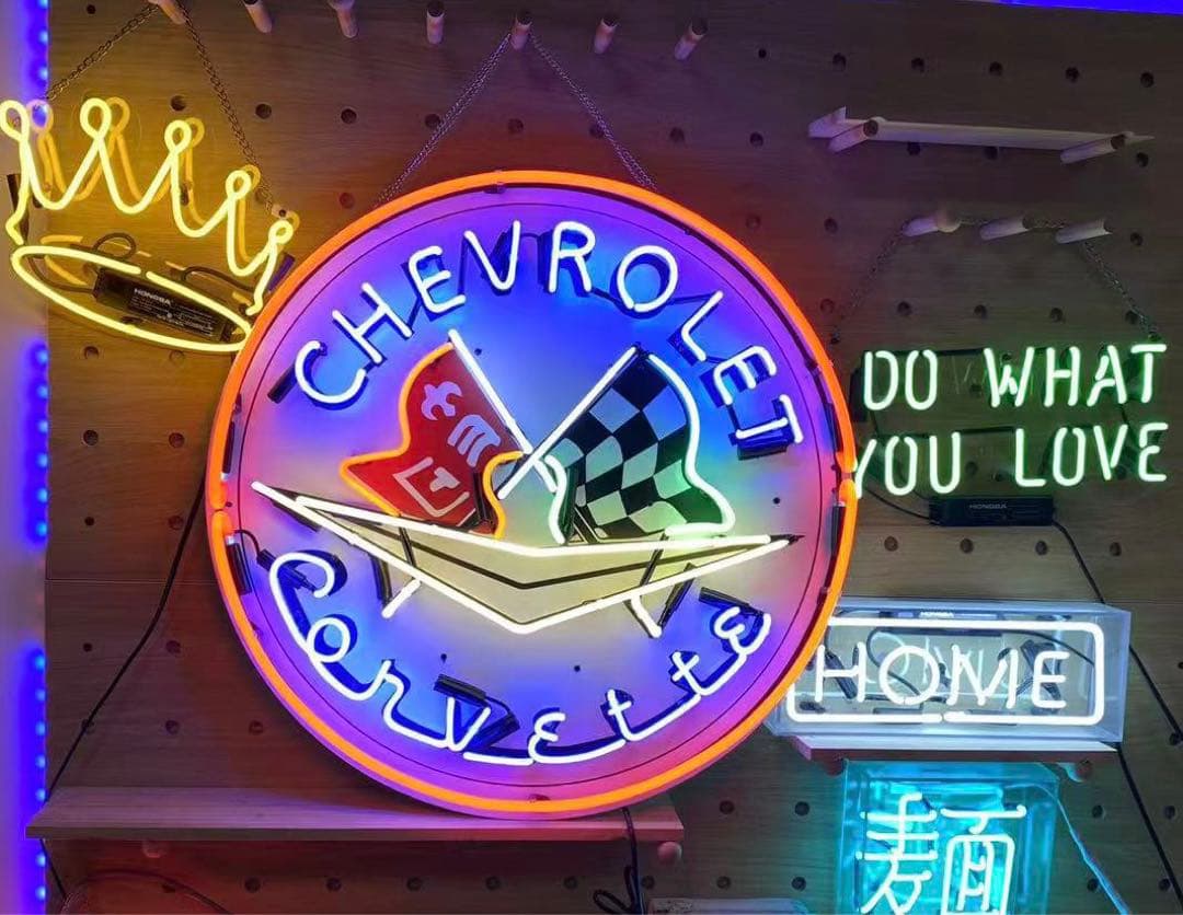 オリジナル　シボレーコルベットロゴネオンサイン ガレージ装飾 ネオン管 オーダー