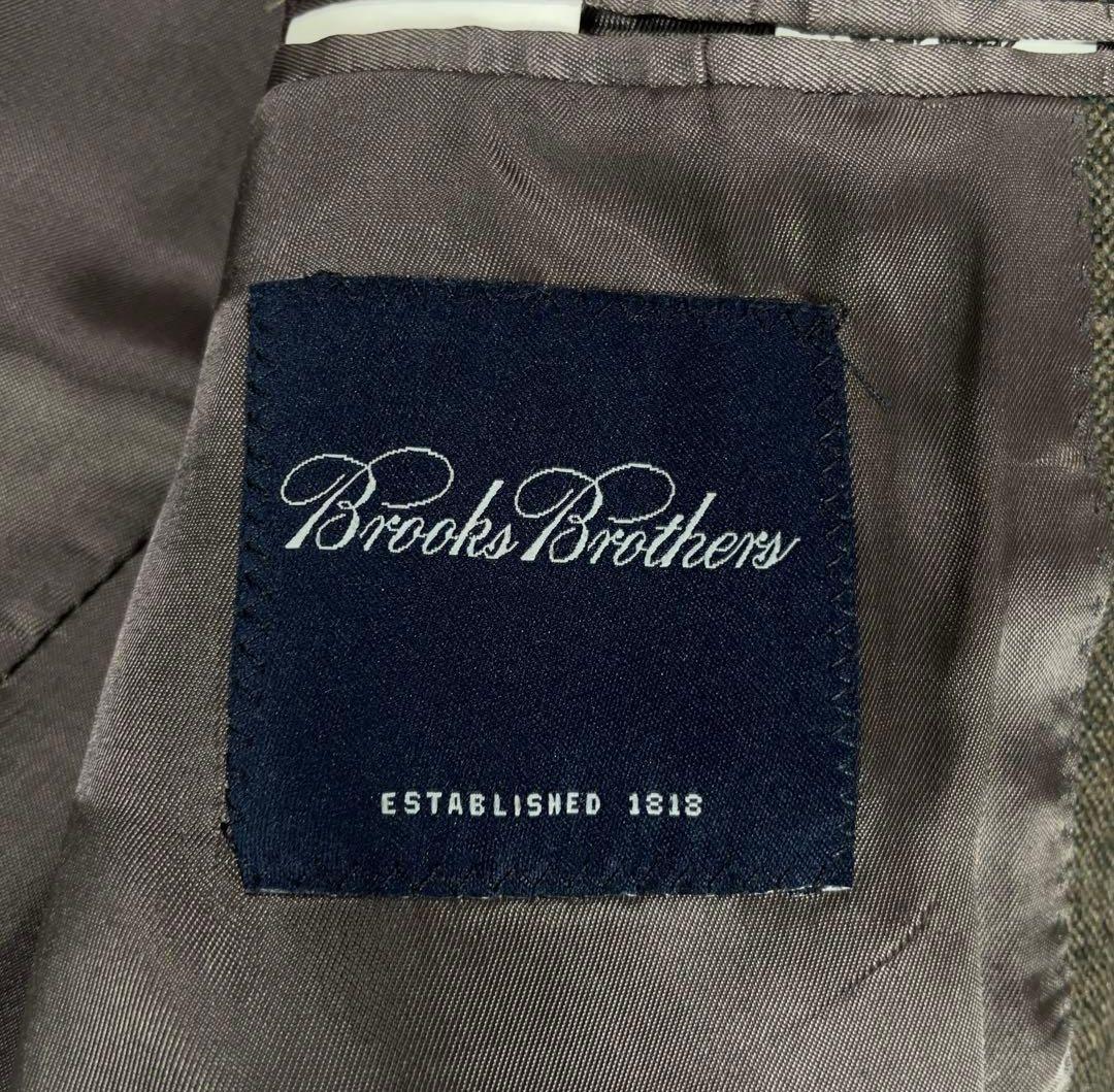 美品 ブルックスブラザーズ ツイードウール テーラードジャケット ブラウン