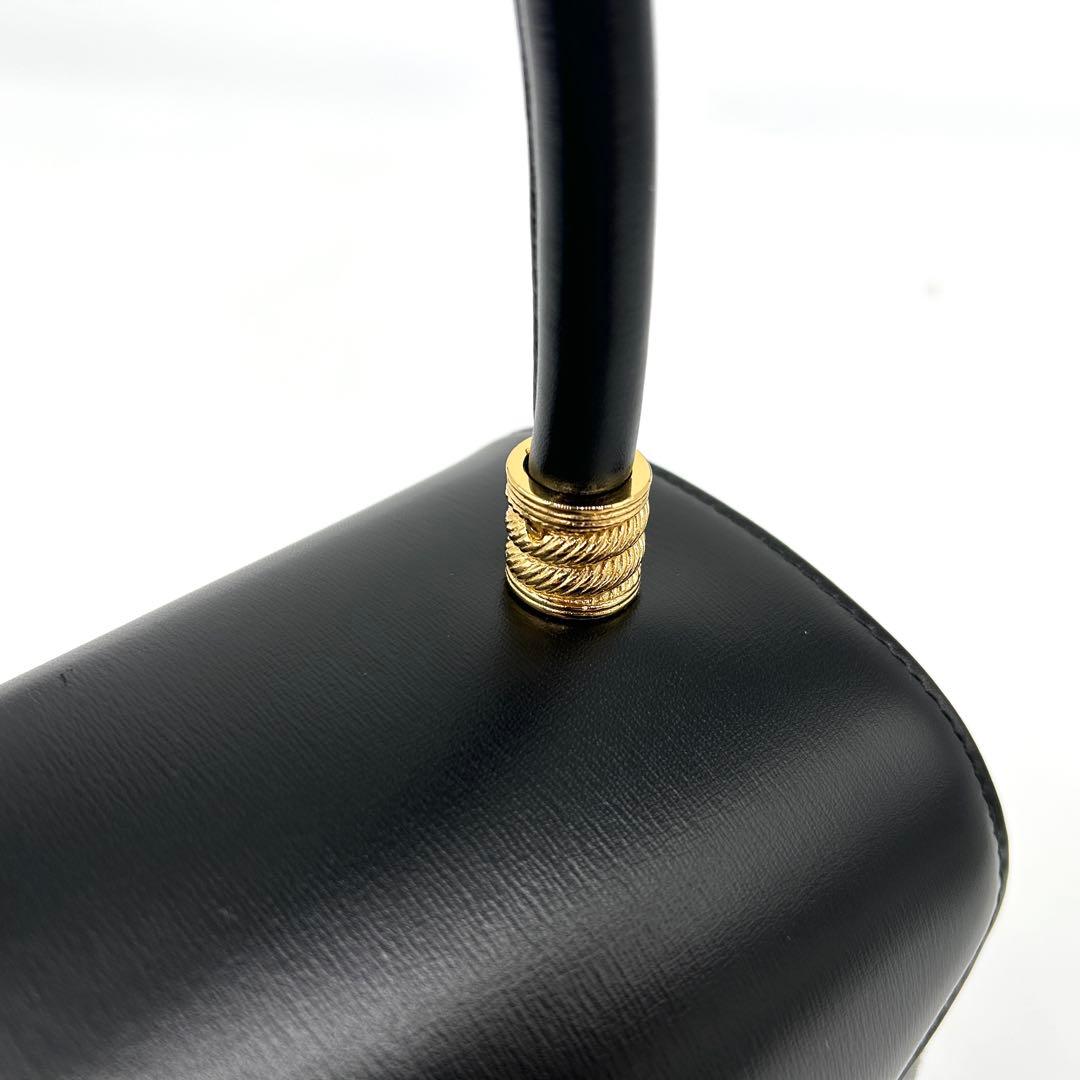 濱野皮革工藝 hamano ハンドバッグ フォーマルバッグ ブラック 黒　レザー