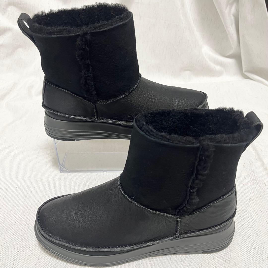 【極美品】REGAL WALKER 本革　スエード　ムートンブーツ　防滑　黒