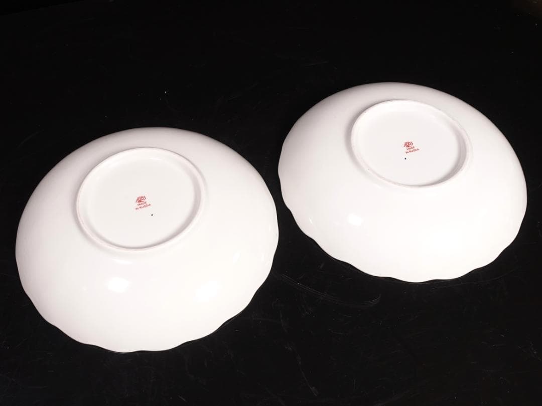 ロモノーソフ LOMONOSOV コバルトネット カップソーサー プレート ペア