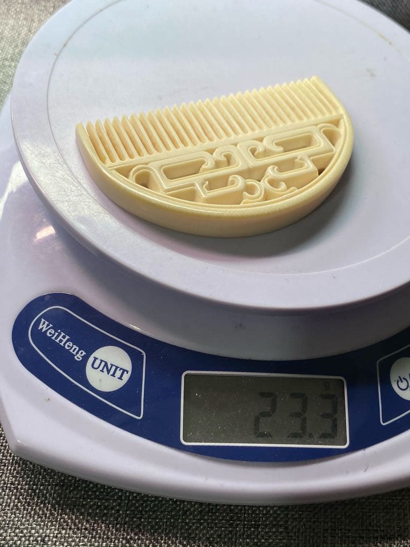 天然マンモス牙美しい手作り彫刻 一櫛百順 髪櫛(23g)