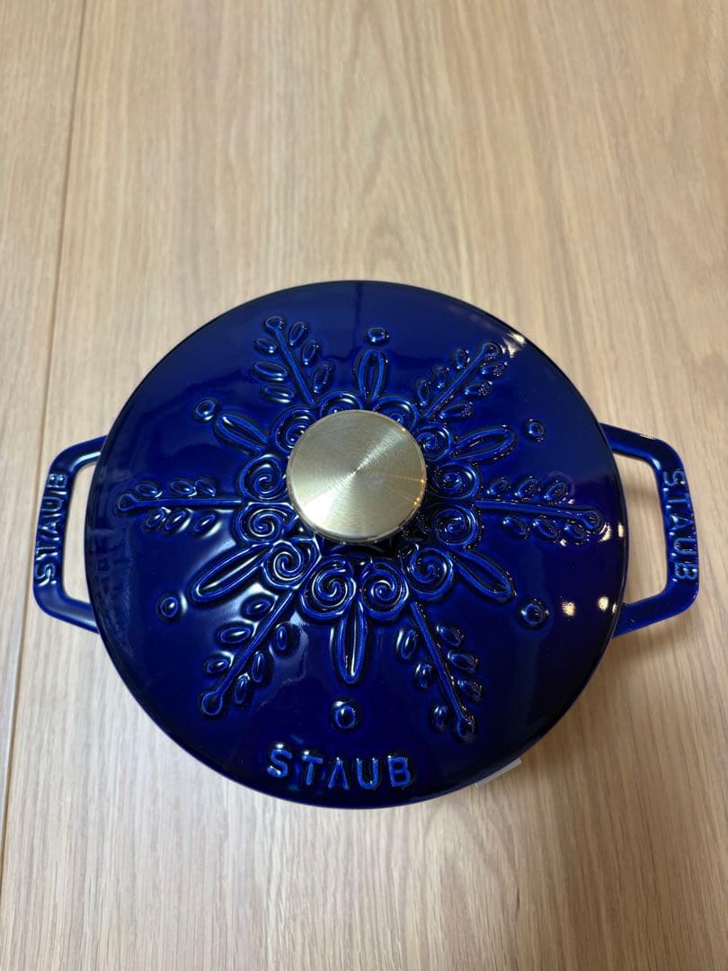 【新品未使用品】staub ワナベS 16cm スノーフレーク グランブルー