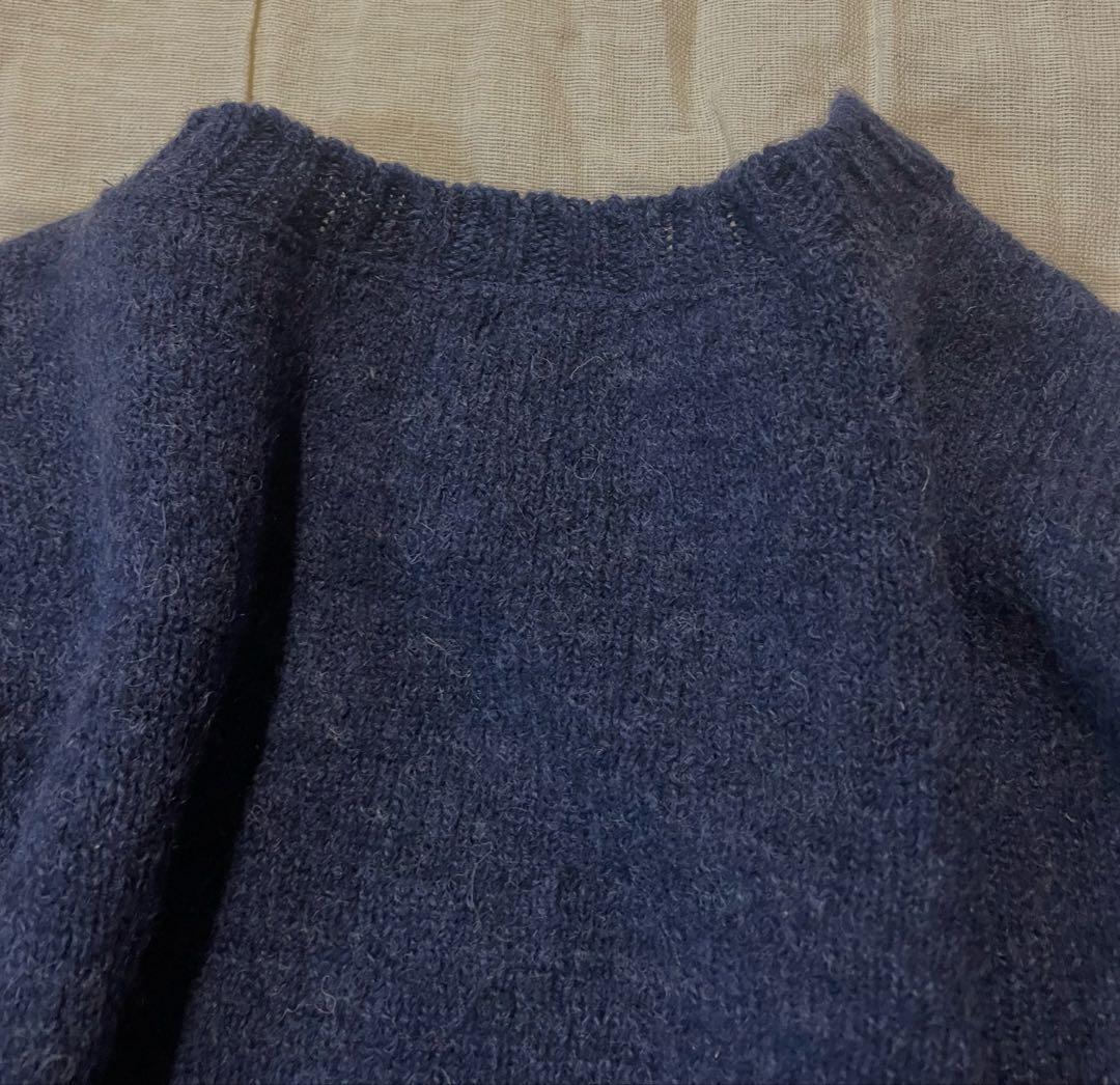 45r上質シェットランドウール二重織りチュニック ゆったり49500円新品同様