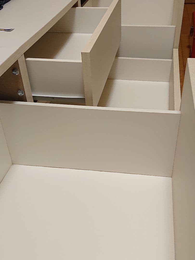 ニトリ ベッド フレーム アザン3 深型 ライト コンセント 収納付き ホワイト