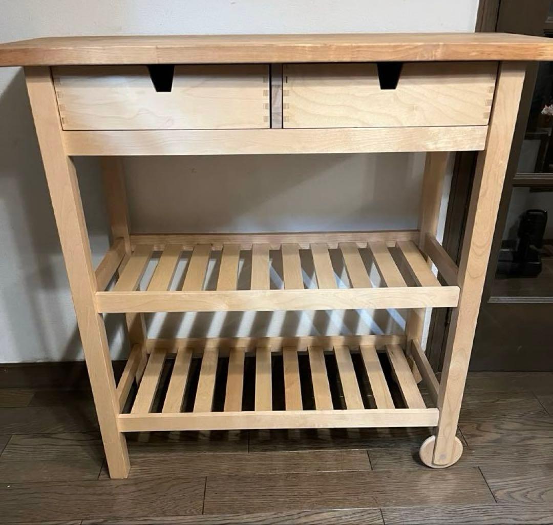 IKEA イケア FÖRHÖJA キッチンワゴン 木製