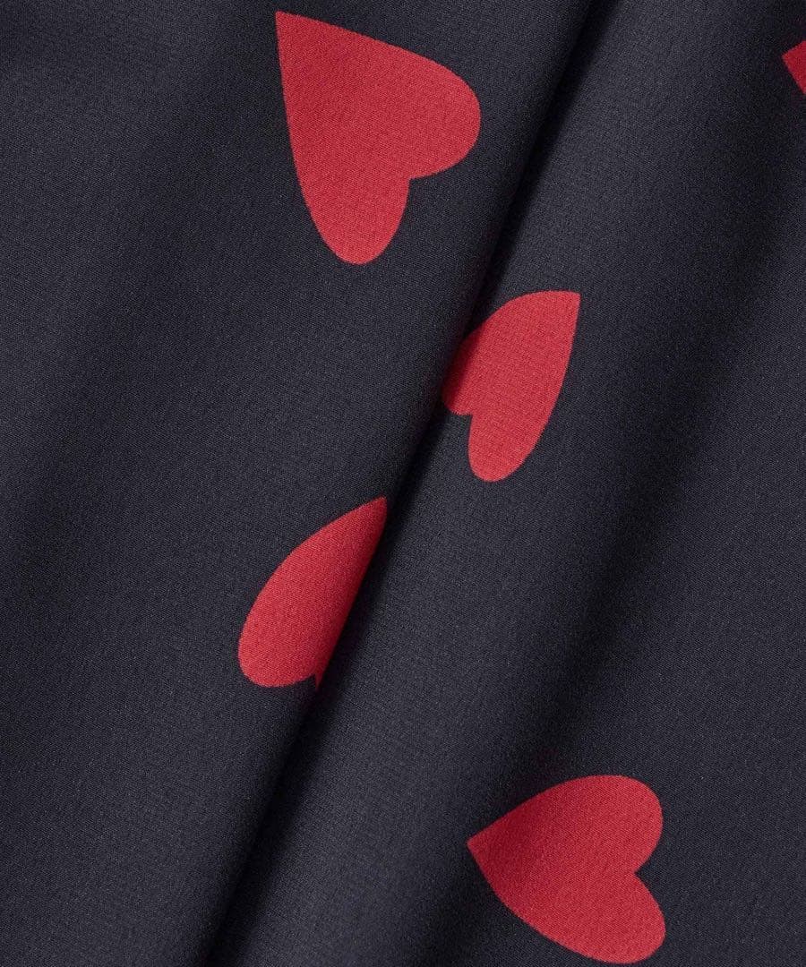 ルルウィルビー　デシンハートプリントボウタイブラウス　ネイビー　アルアバイル