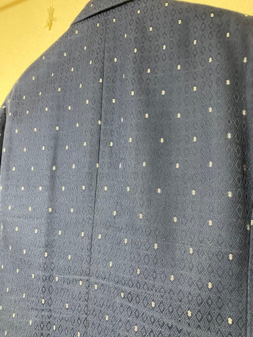 ETRO ネイビー ジャケット 48 光沢有 裏地シルク100%