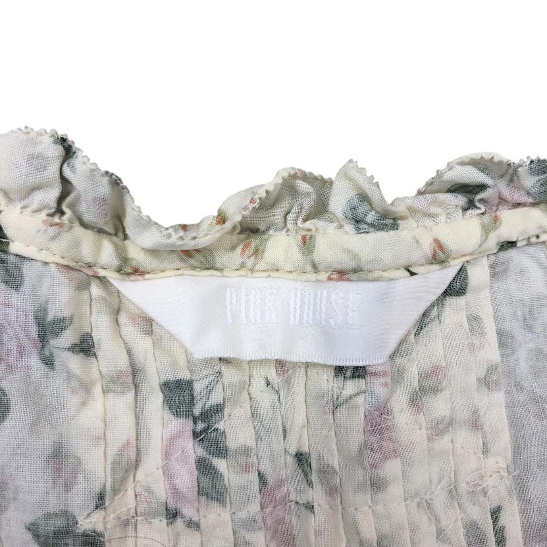 PINK HOUSE ピンクハウス エプロンタブリエ 花柄 フリル ベージュ系