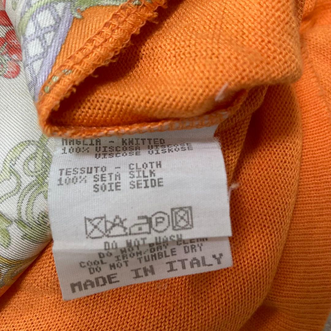 希少　エトロ　シルク100% 総柄アンサンブル　カーディガン＆Tシャツ2点セット