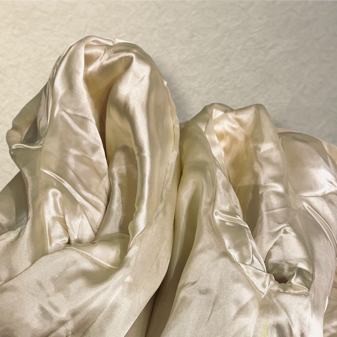 リアルファー ラビット ロングコート 着丈115cm ウエストマーク ホワイト系