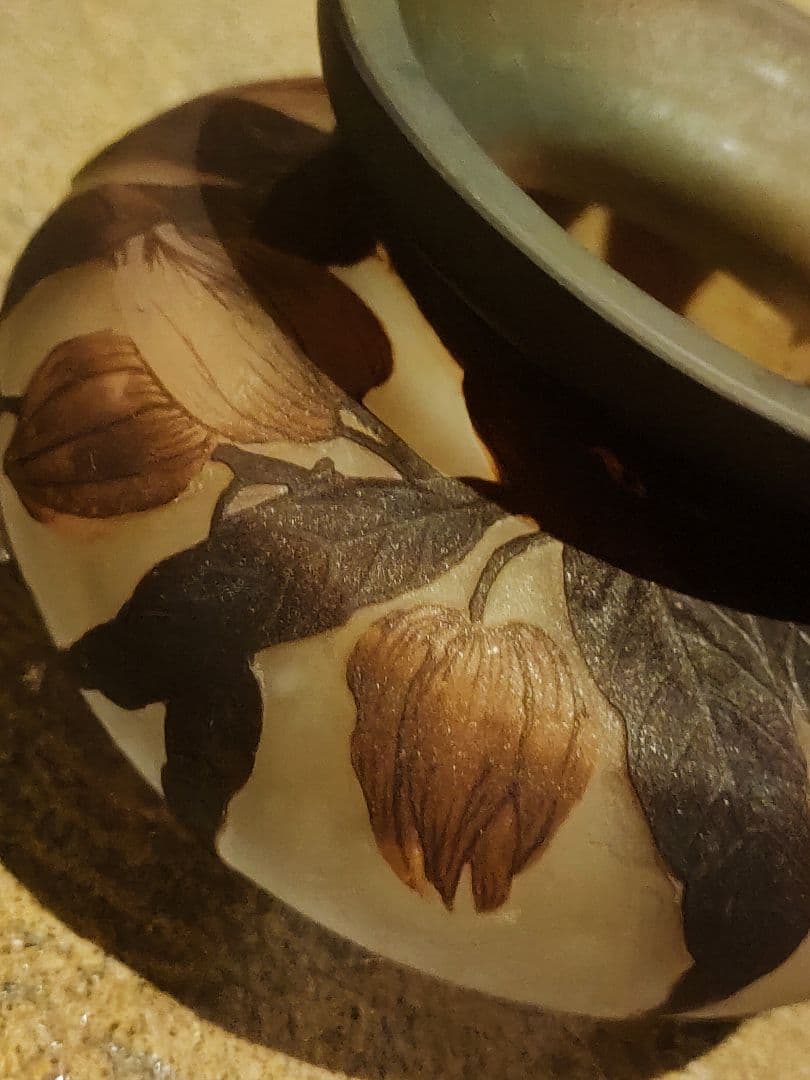 ★専用【希少】エミールガレ Emile Galle クレマチス紋花器 花瓶 小壺