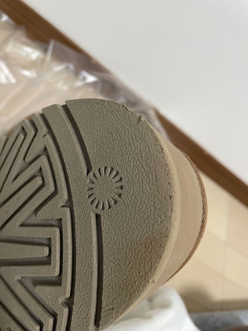 ugg ファンケット　24cm 厚底　ムートン　スリッポン　チェスナット