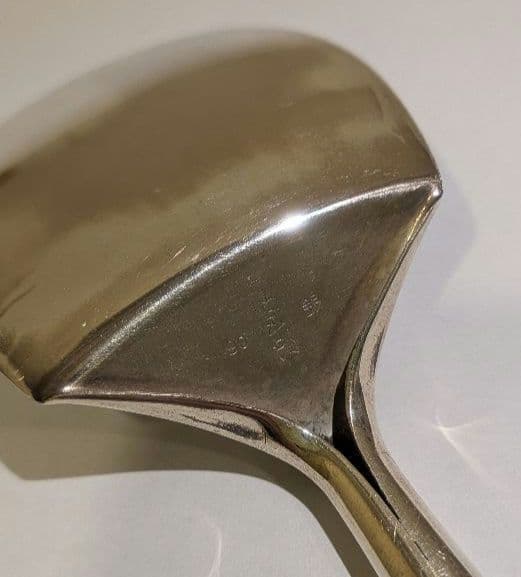 『木村清五郎』銀　灰匙　茶道具　炭点前　炉用　共箱　90銀清五郎刻印　金工師