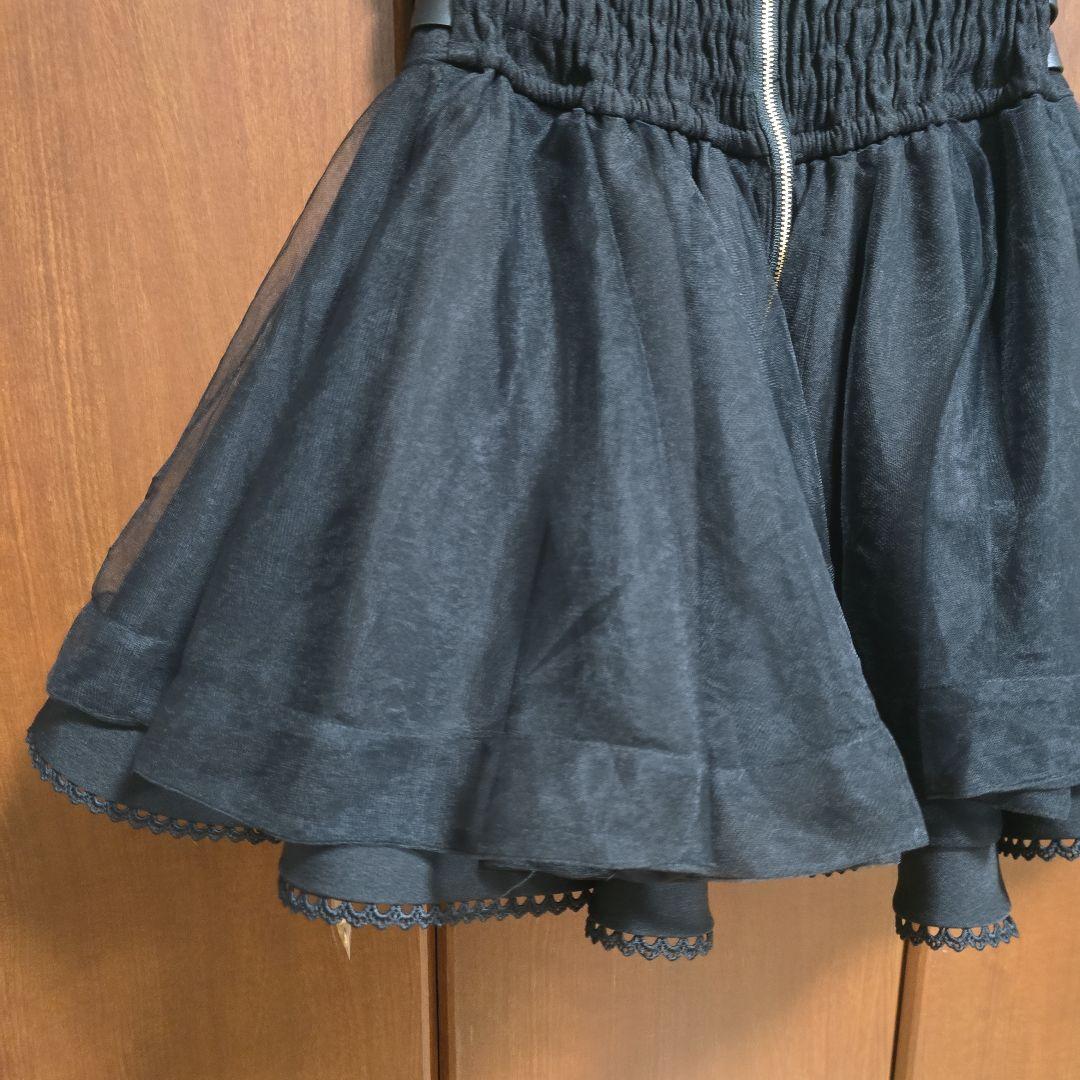 LIZLISA レースアップコルセットライクスカパン ブラック