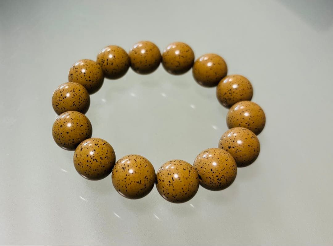 「万病の薬石」北投石 ブレスレット径１８ｃｍ（証明書付き）１０mm珠