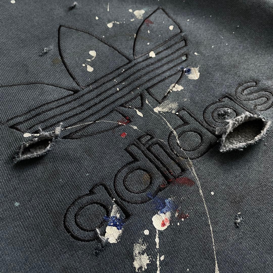 80s old“adidas”後染“ペンキ“grange boro sweat