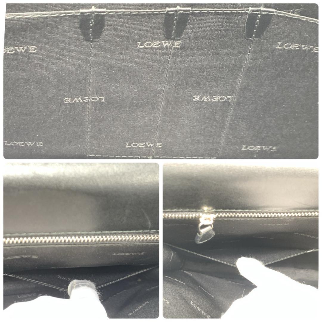 ロエベ ヴィンテージ アナグラム ビジネスバッグ ブリーフケース 本革 黒