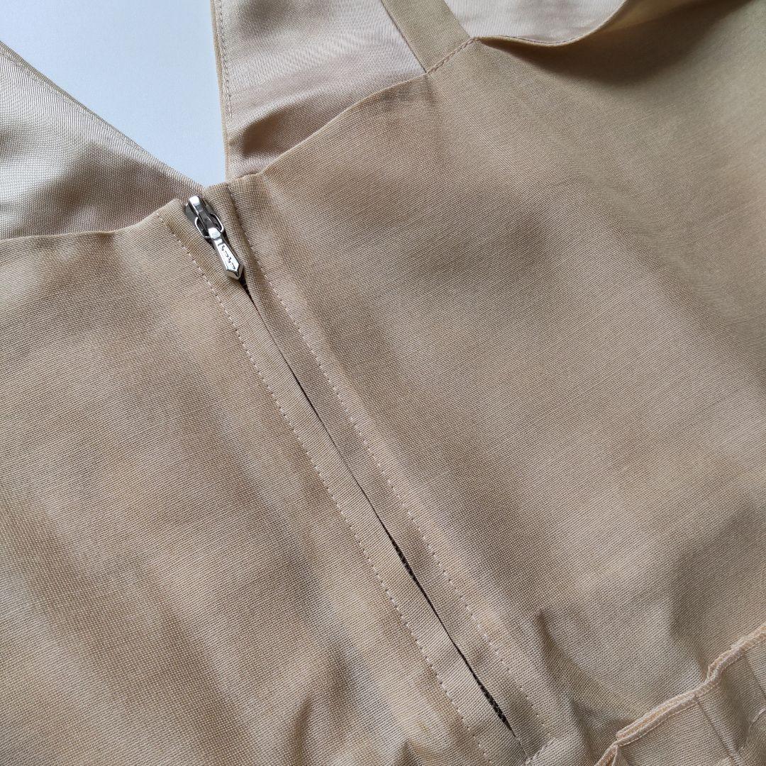 未使用 エブール ライトシルクウール キャミワンピース プリーツ ロングベージュ