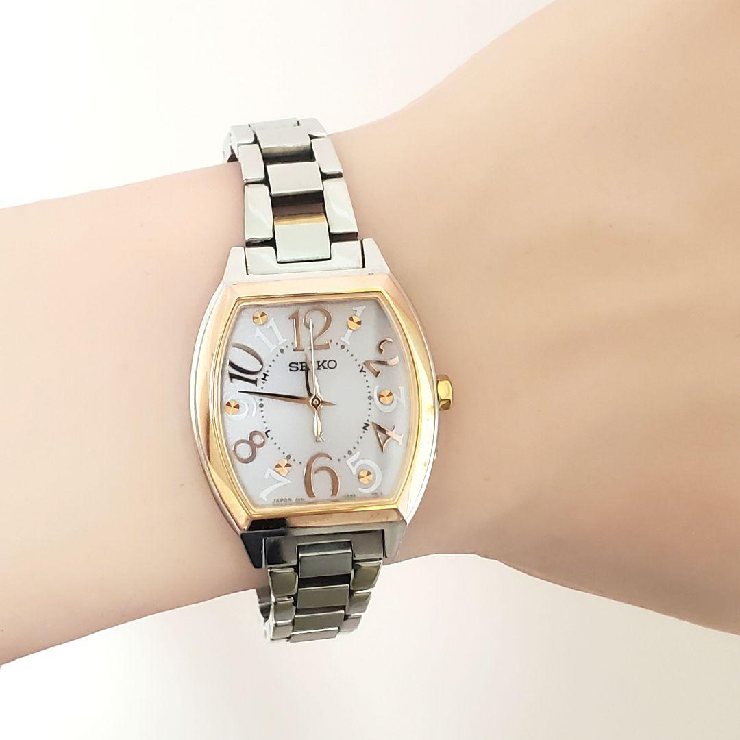 【本日限定価格❕稼働☆洗浄磨き済】SEIKOルキア電波ソーラーピンクシェルt9