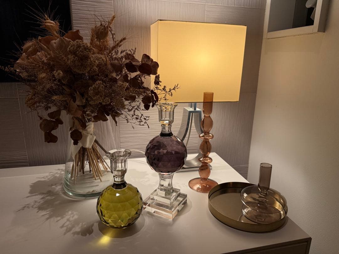 「未使用」ボーコンセプトBoconcept/ガラスキャンドルスタンド