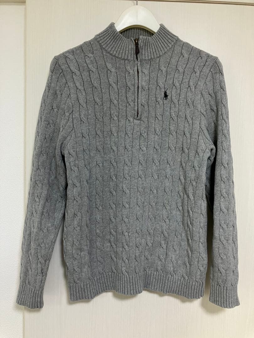Ralph Lauren ラルフローレン　ケーブルニット　ハーフジップアップ