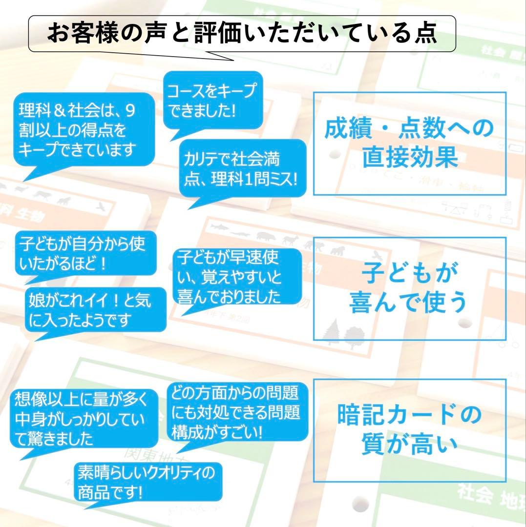 中学受験 暗記カード【5年上 社会・理科11-14回】予習シリーズ 組み分け対策