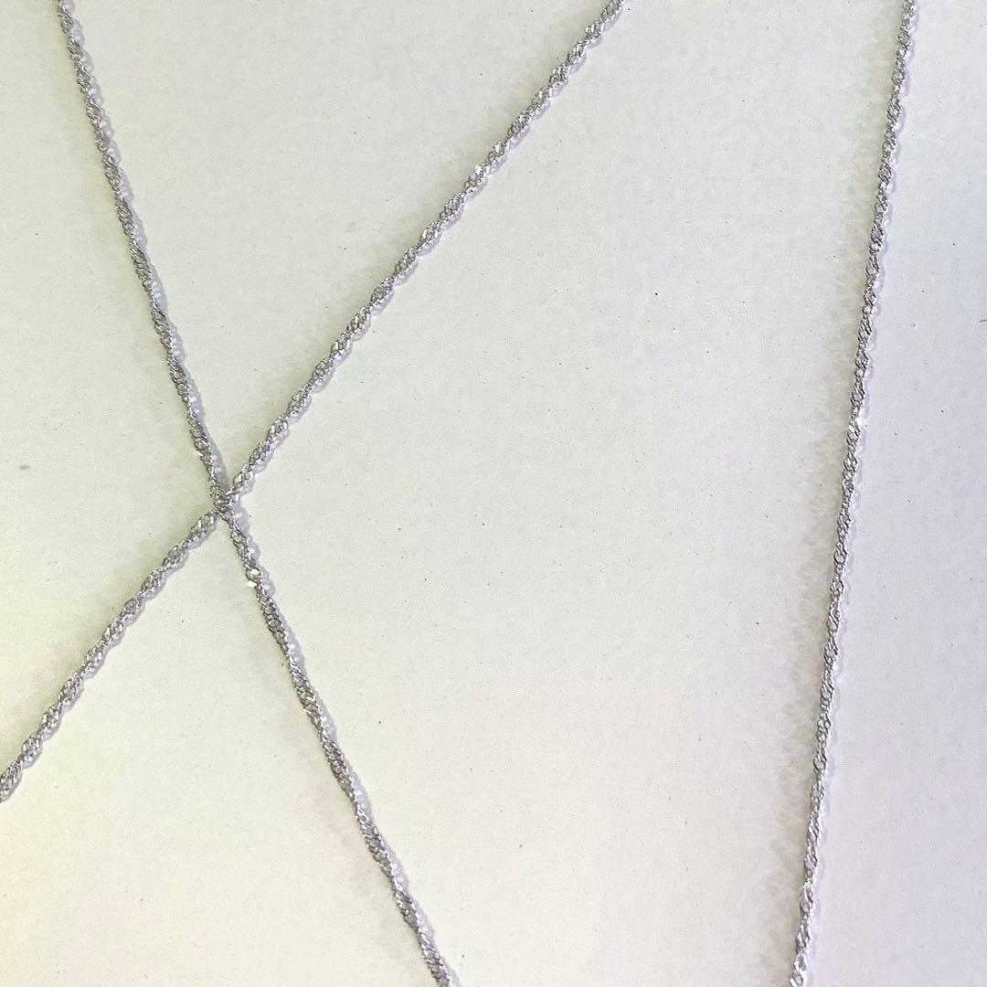 未使用★Pt950 スクリューチェーンネックレス 日本製 プラチナ 白金 白銀色