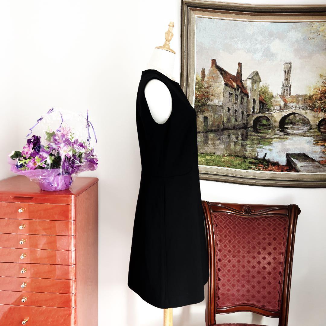 新品　 HERMES エルメス ブラック 刺繍　エレガント　ワンピース