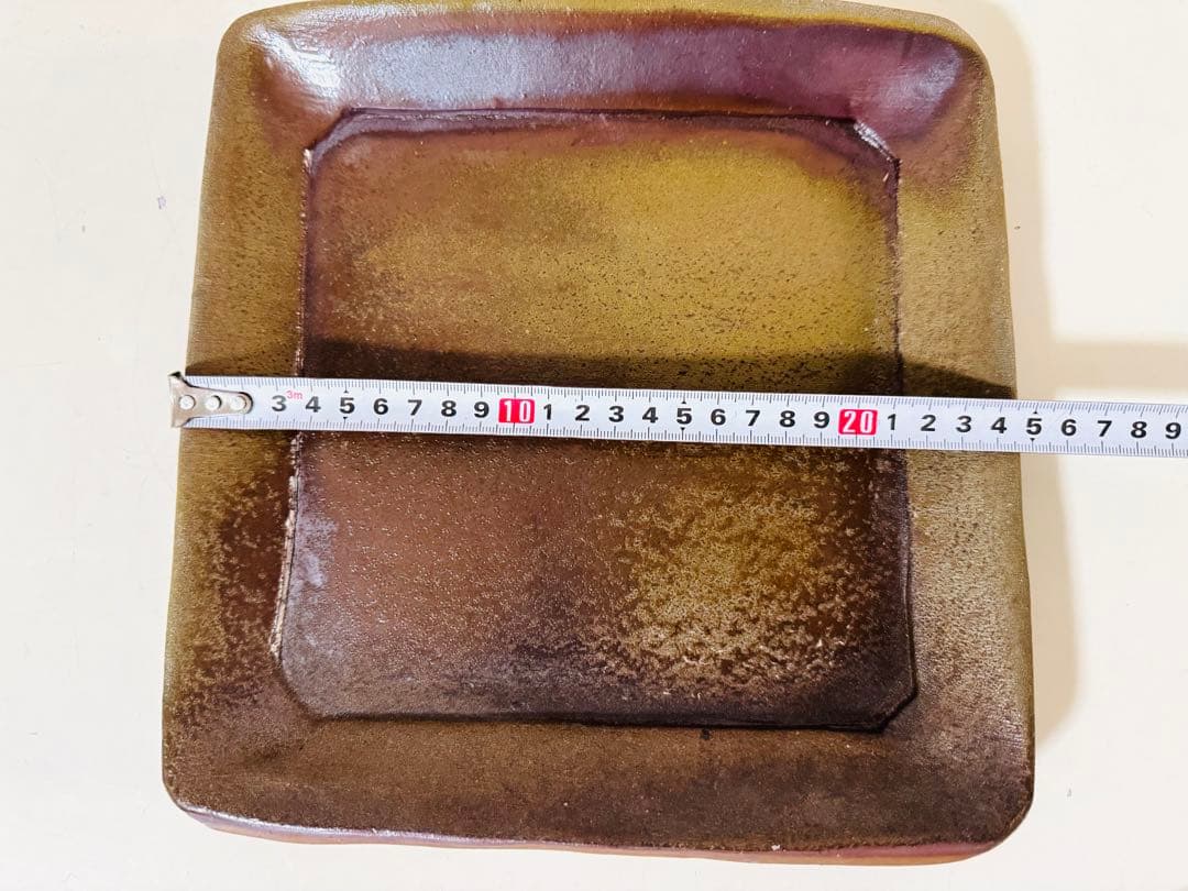 人間国宝 藤原雄 四方皿 共箱 備前