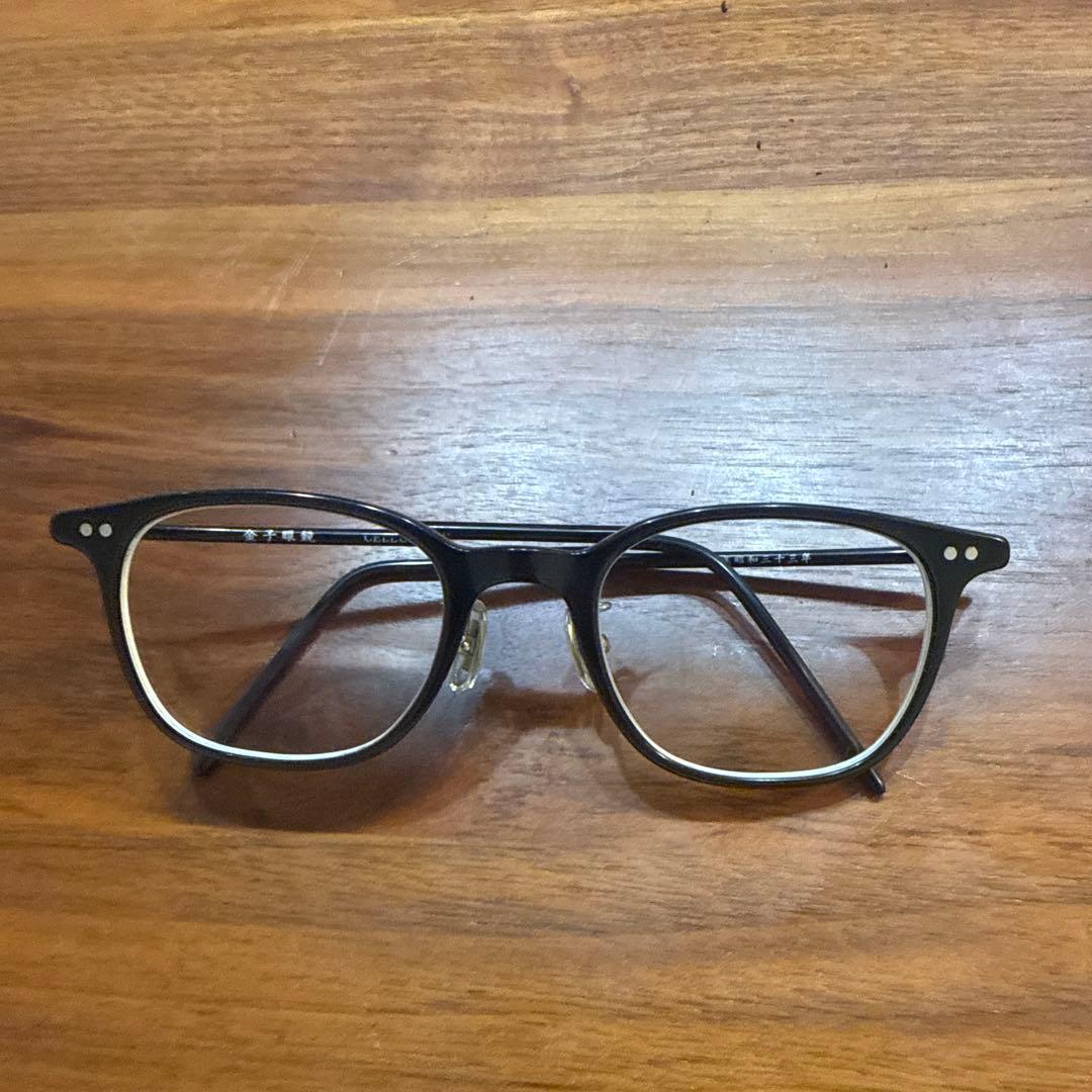【金子眼鏡】セルロイド製 黒縁メガネ 創業昭和33年刻印 ウェリントン