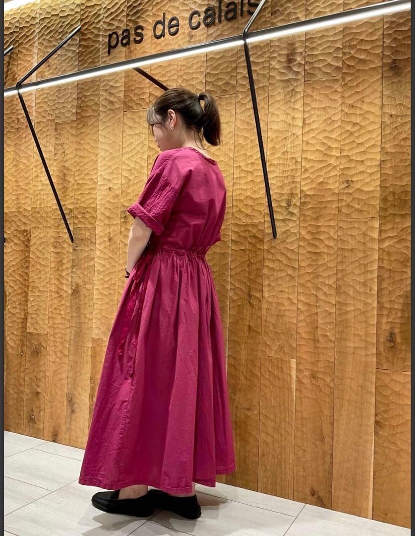 pas de calais パドカレ ブラック　花染め　ワンピース