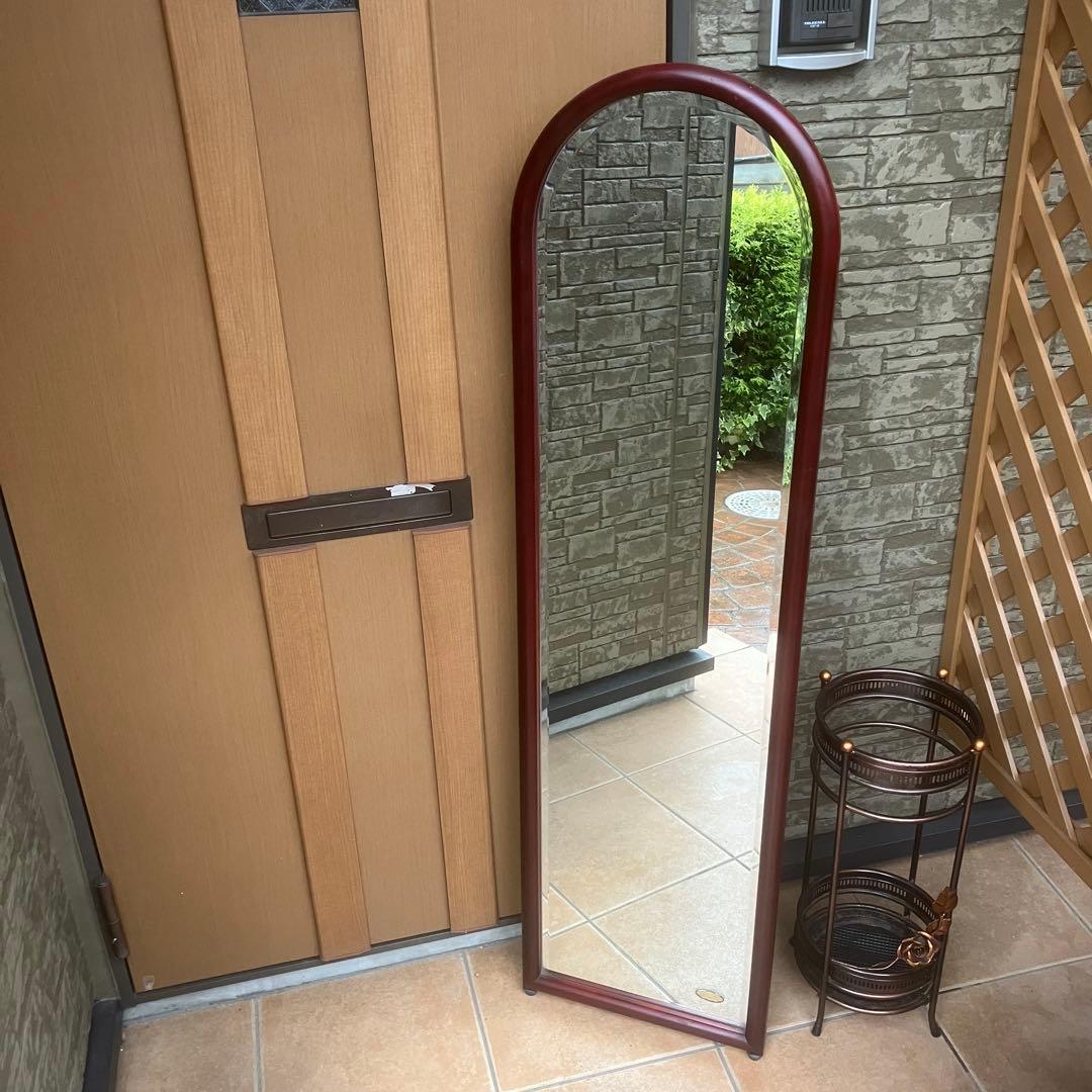 美品　塩川光明堂　スタンドミラー　全身鏡　姿見　ウォールミラー　ヨーロピアン