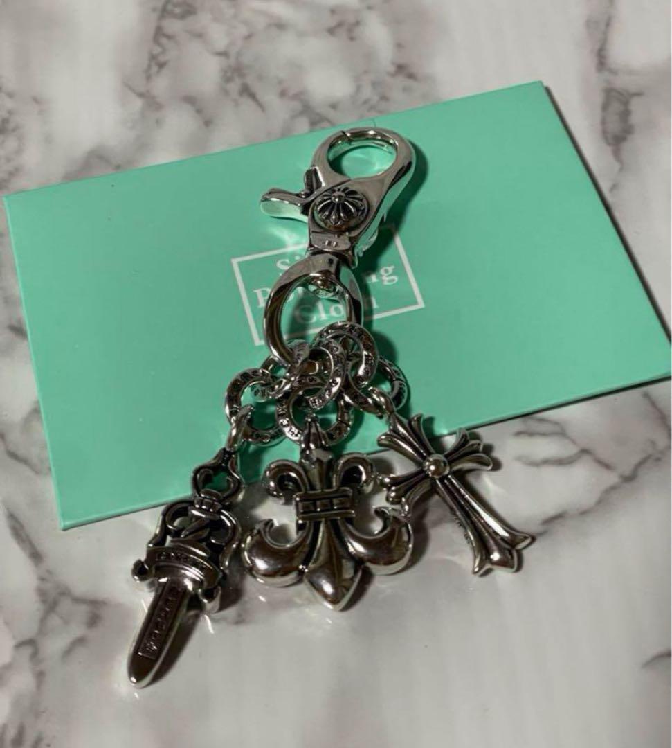 お見逃しなく✌️重厚感 シルバー925 クロス 王道 ストラップ キーホルダー