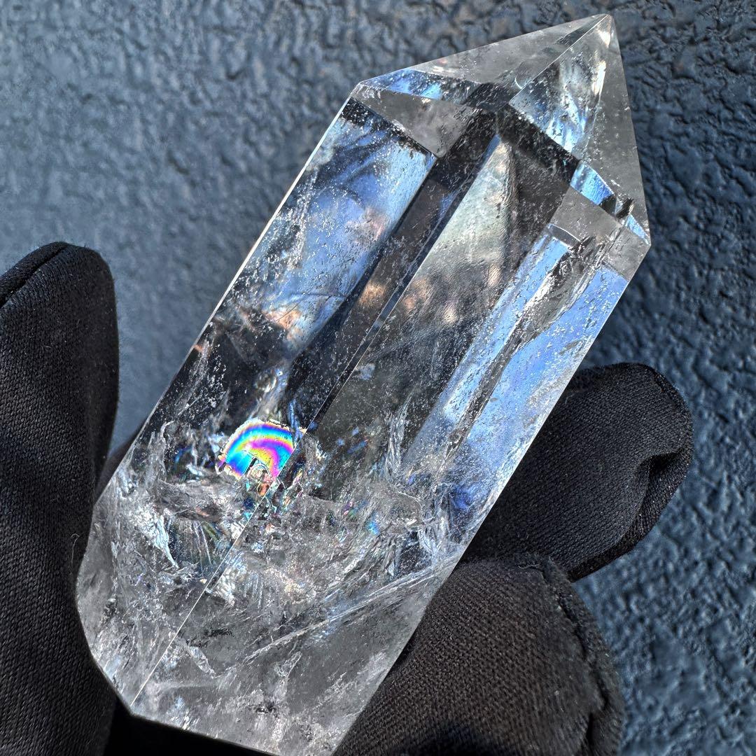 絶品❗アゼツライト☆レインボー☆ヒマラヤ水晶六角柱パワーストーン天然石A1302