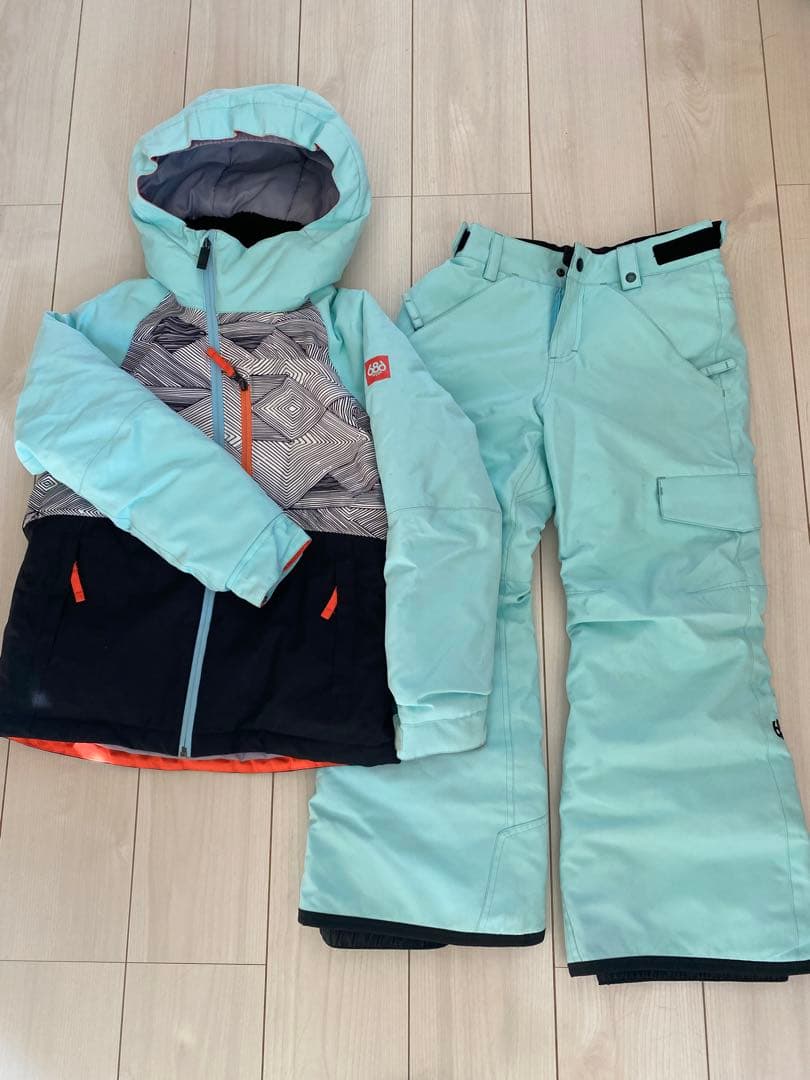 686 子供用 スノーボードウェア Sサイズ ミントグリーン/ブラック