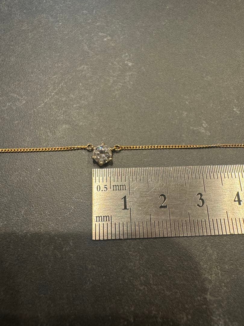 ダイヤモンド　ネックレス　K18 一粒　ゴールド　シンプル